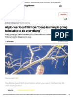 AI Pioneer Geoff Hinton - "Deep Learning Is Going To Be Able To Do Everything" - MIT Technology Review