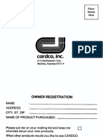 Cardprint Plus G Printer Interface Warranty Card (1983-07) (Cardco)