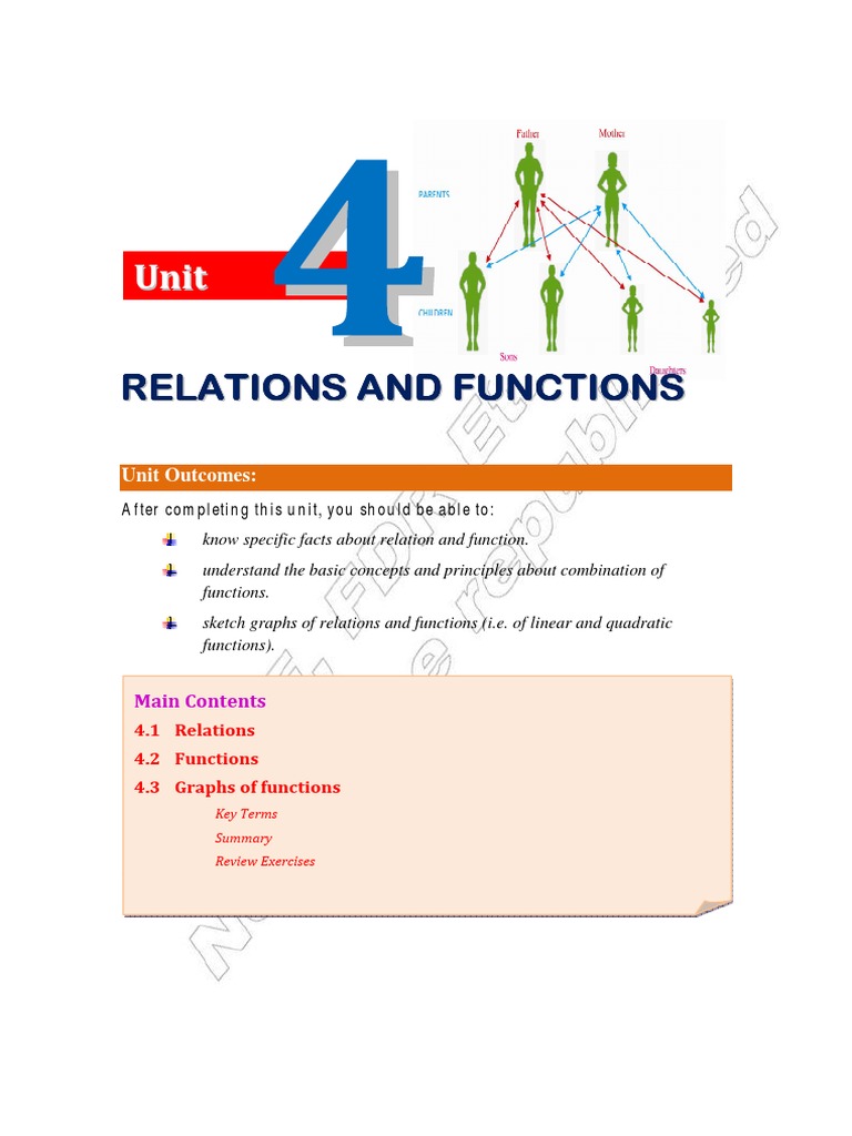 Grade 9 Relations and Functions Unit | PDF | Function (Mathematics ...