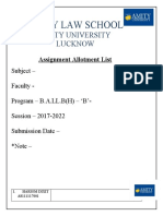 Amity Law School Assignment List
