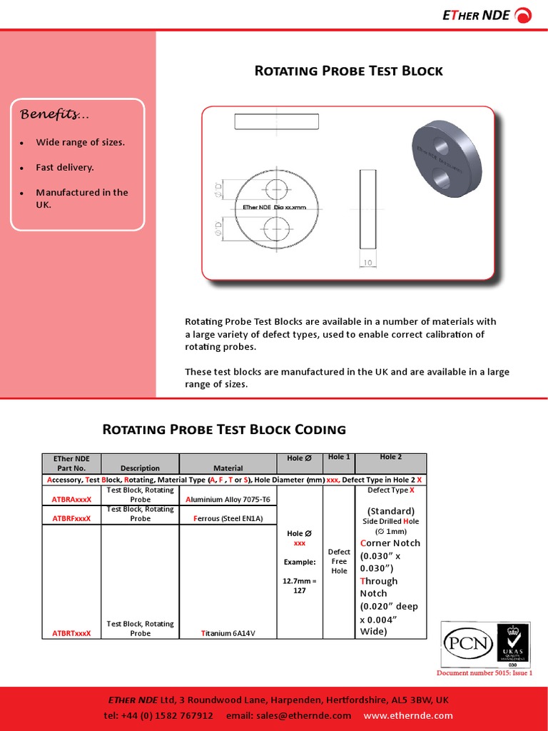 Rotating Probe Test Blocks Overview | PDF | Industrial Processes ...