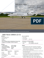 2005 Falcon 2000LX: Serial Number: 51 Registration: N878RR