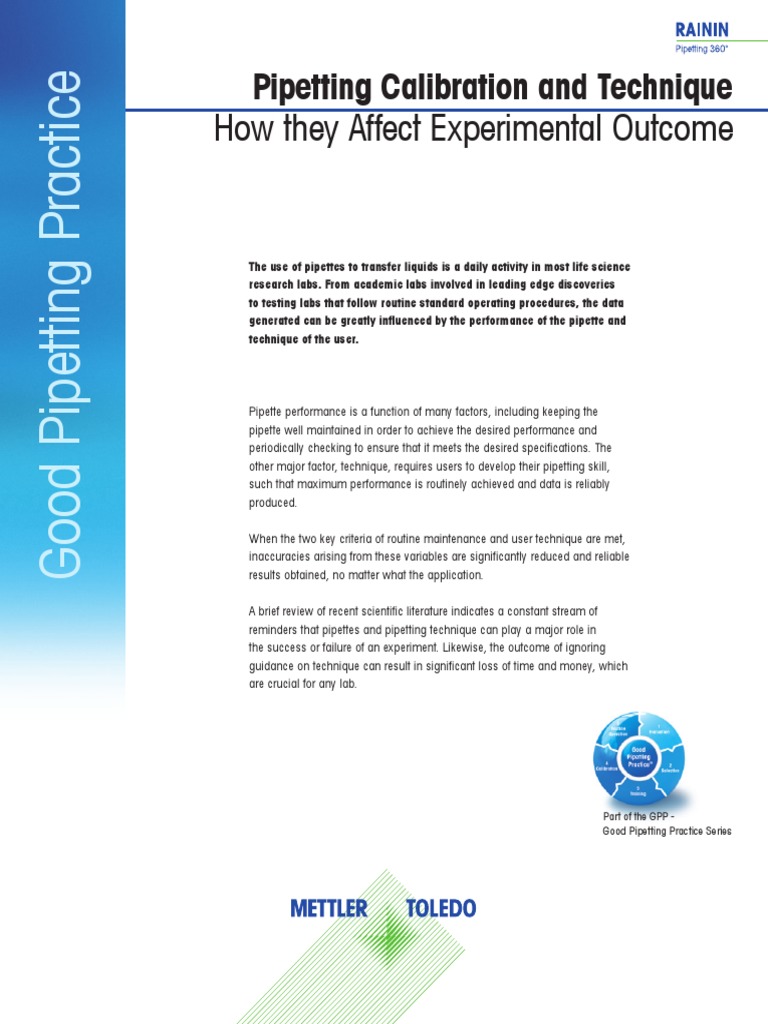 Gpp Pipetting Calibration And Technique En Pdf Real Time Polymerase