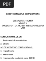 Diabetes Mellitus Complications: Ssenabulya F Ronny MBCHB V Moderator Dr. Mutebi 4B Endocrinology Unit