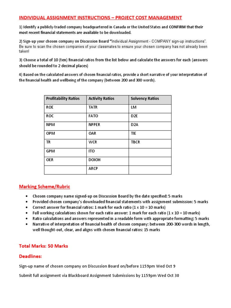 Fall 2019 Individual Assignment Directions ONA PDF