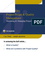 PMPG 5001 Project Scope & Quality Management Measuring & Managing Project Quality Case Study Questions