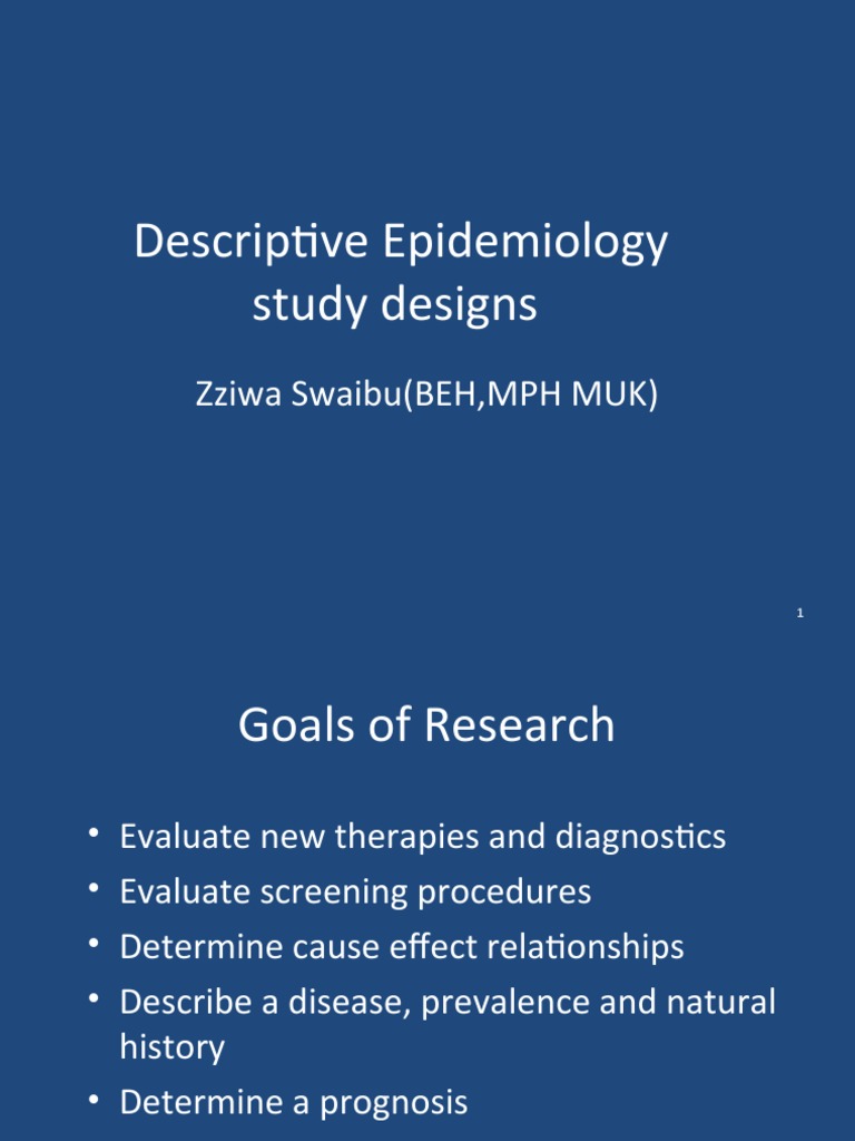 Overview of Descriptive Epidemiology | PDF | Cohort Study | Epidemiology