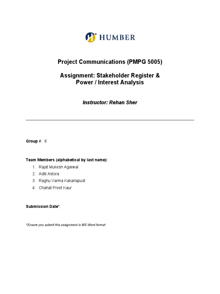 3 - Stakeholder Analysis & Power Interest Analysis (Template) | PDF ...