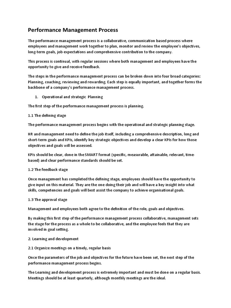 Performance management process pdf