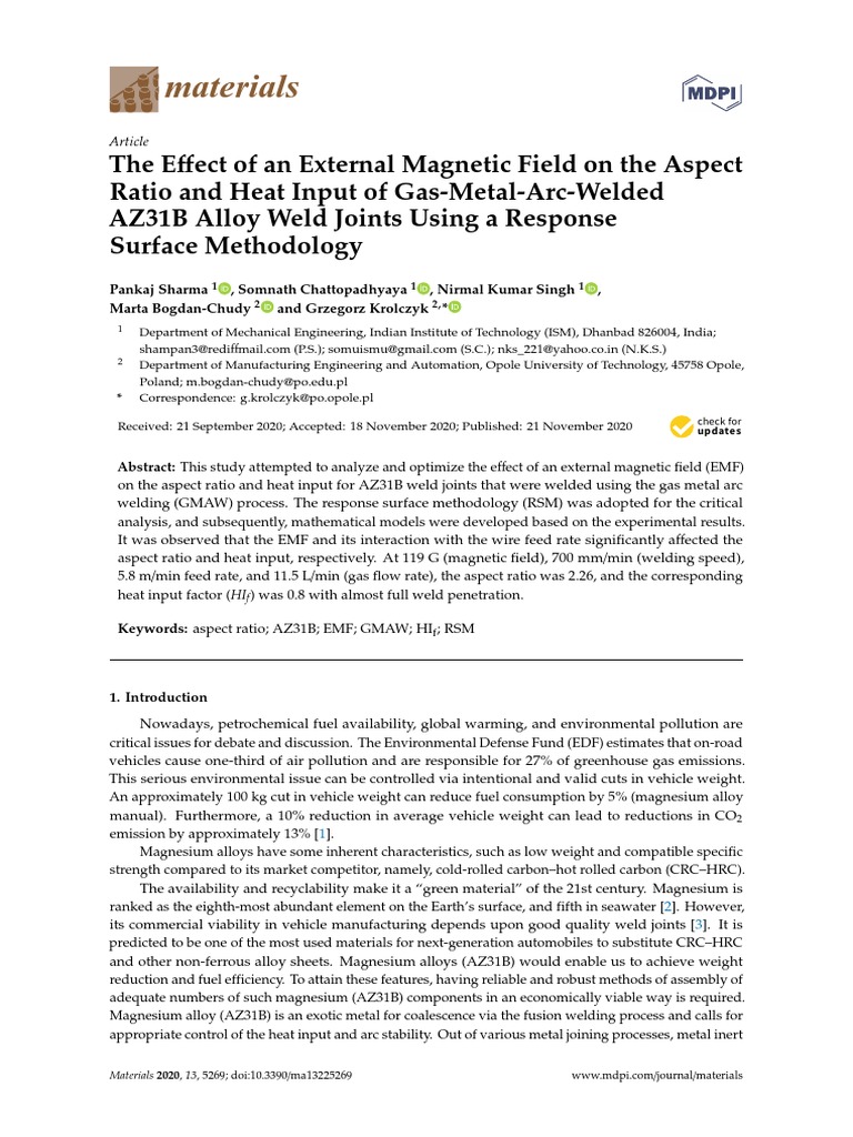 Materials: Ffect of An External Magnetic Field On The Aspect | PDF