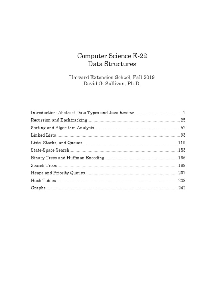 Data Structures in Java: CSCI E-22 | PDF | Class (Computer Programming ...