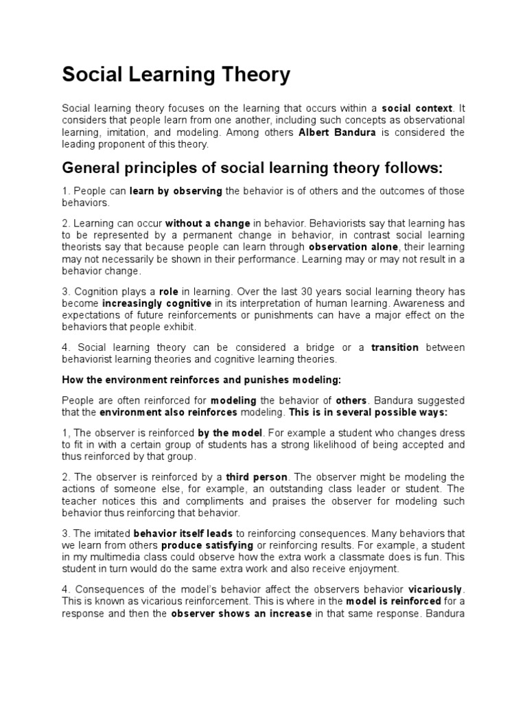 Educational implications of 2025 bandura social learning theory