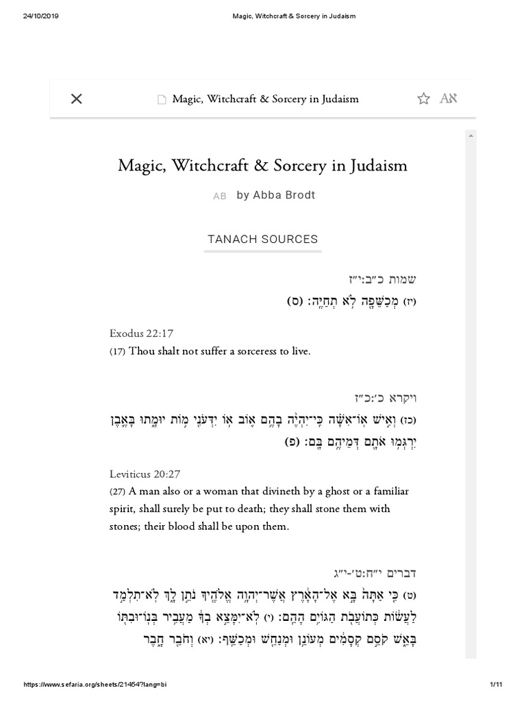 Magic, Witchcraft & Sorcery in Judaism | PDF | Saul | Samuel