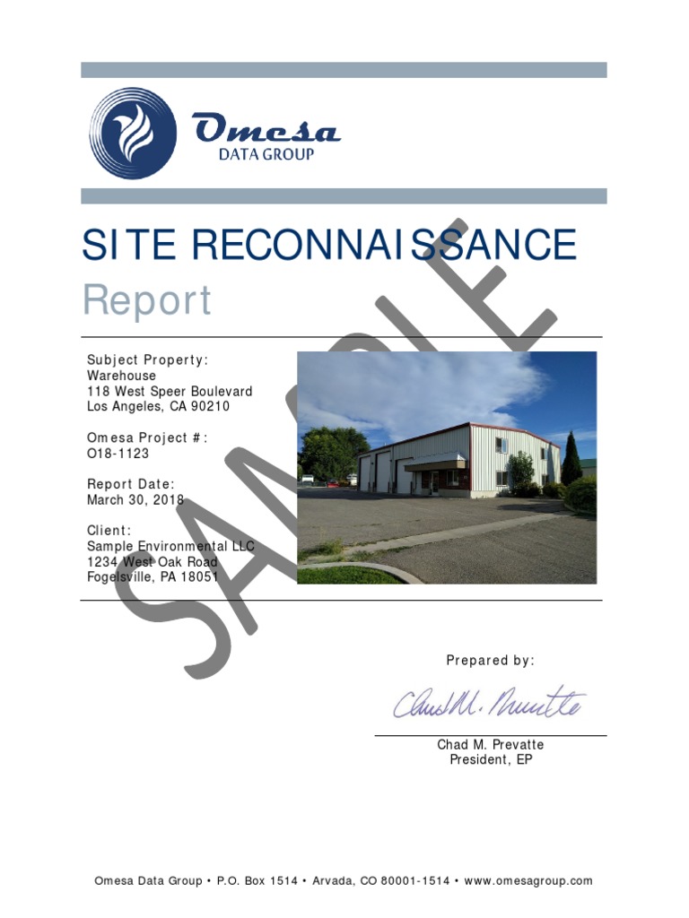 Site Reconnaissance Report for Warehouse | PDF | Waste Management ...
