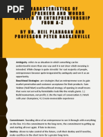 Characteristics of Entrepreneur and Words Related To Entrepreneurship From A-Z by Dr. Neil Planagan and Professor Peter Baskerville