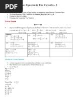 Linear Equation in Two Variables 2