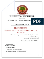 CENTRAL UNIVERSITY OF SOUTH BIHAR Company Law 5th Sem