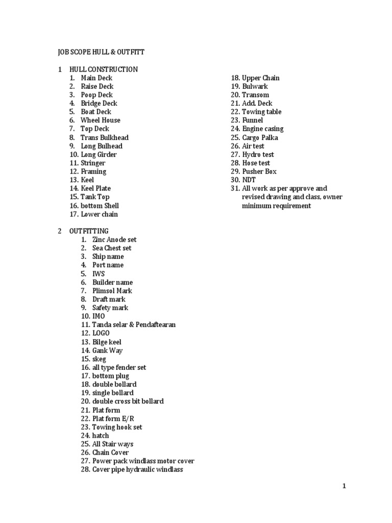 JOB SCOPE All in From Semua Jenis Kapal Pakai Scope Ini1 PDF