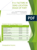 Chapter 4: Factors in Choosing Location and Design of Port: Lecturer: Puan Umikalthum Binti Zulkefly