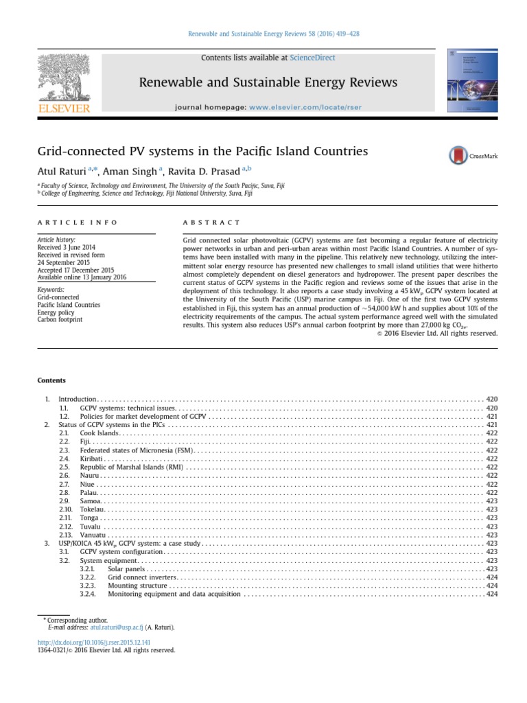 Grid Connected PV Systems Review Paper | PDF | Photovoltaics | Solar Power