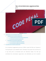 Quelles Sont Les Circonstances Aggravantes en Droit Pénal