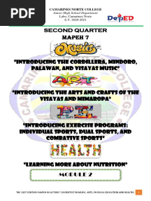 Mapeh 7 Quarter 2 Learning Activities