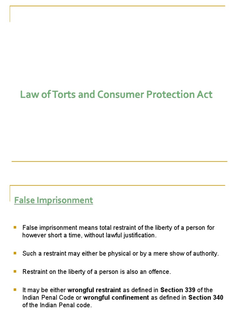 9.False Imprisonment & Malicious Prosecution