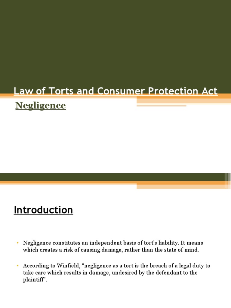 Negligence in Tort Law Explained | PDF | Negligence | Duty Of Care