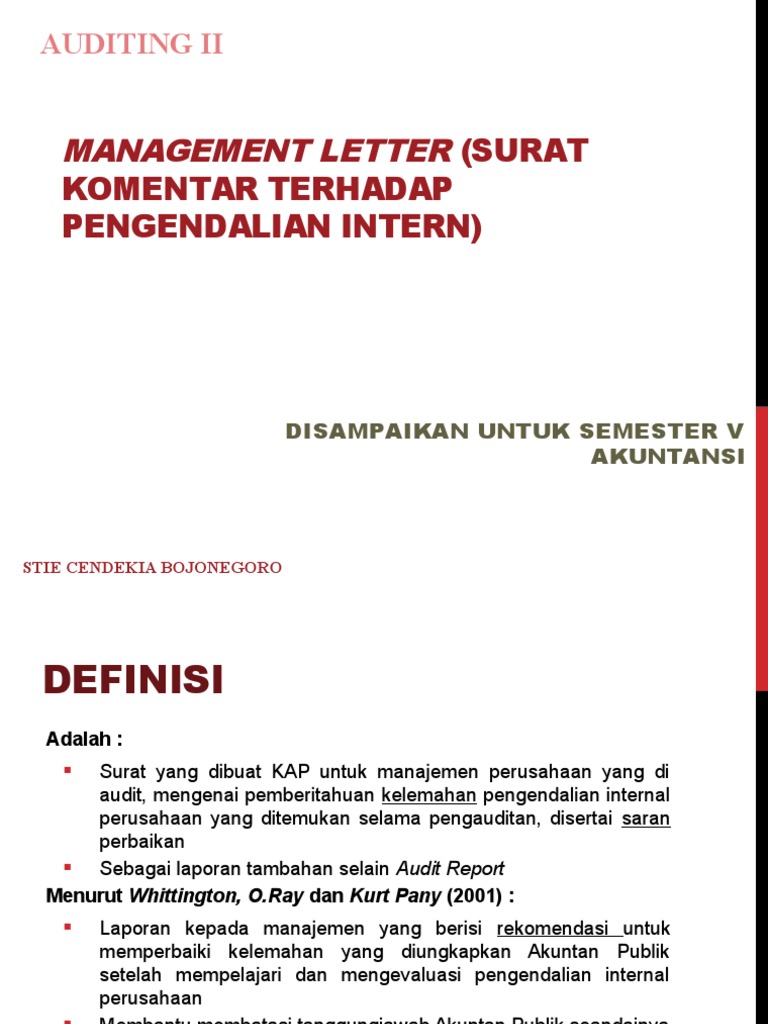 Management Letter | PDF | Karier & Perkembangan | Bisnis