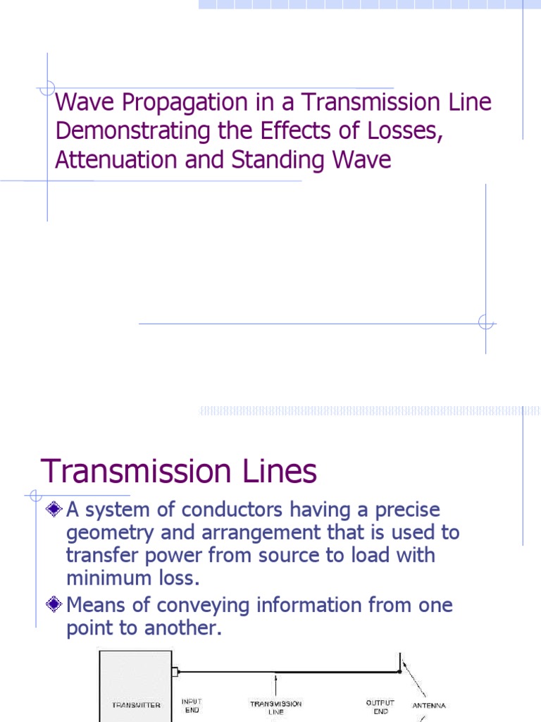 Wave Propagation in A Transmission Line Demonstrating The Effects of ...
