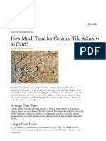 How Much Time For Ceramic Tile Adhesive To Cure?