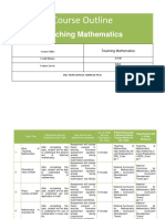 Detailed Course Outline Teaching Mathematics