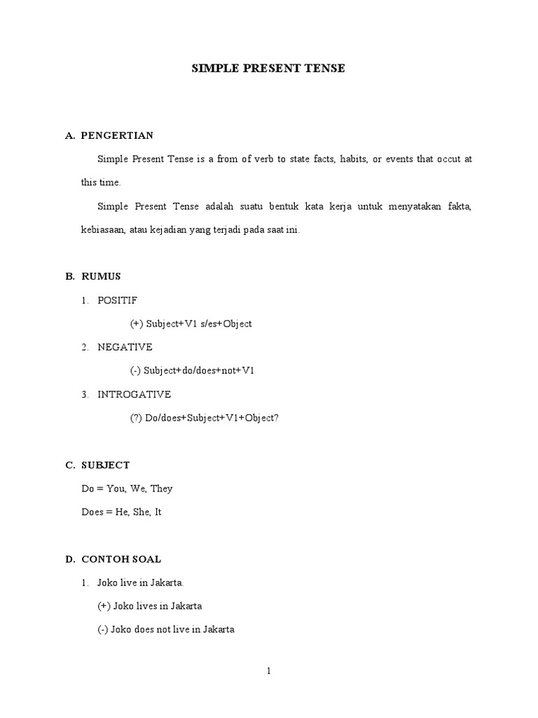 SIMPLE PRESENT TENSE Amanda | PDF | Grammar | Language Mechanics