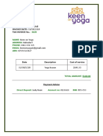 Simple Yoga Invoice Template PDF
