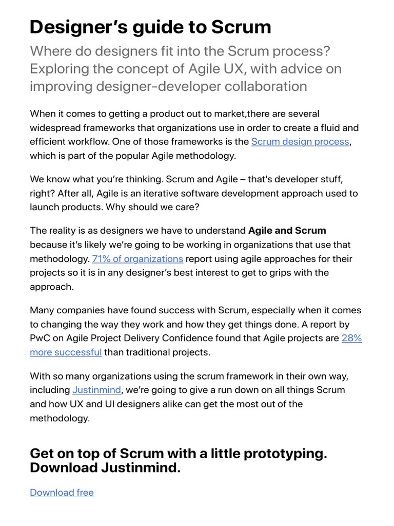 Designers in Scrum: Agile UX Guide | PDF | Scrum (Software Development ...