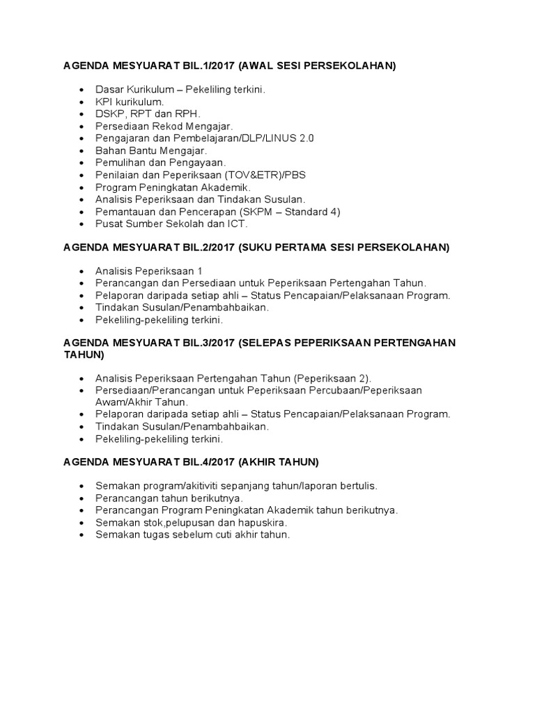 Agenda Mesyuarat Bil Pdf