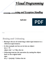 Lecture 15 (Boxing, Unboxing and Exception Handling)