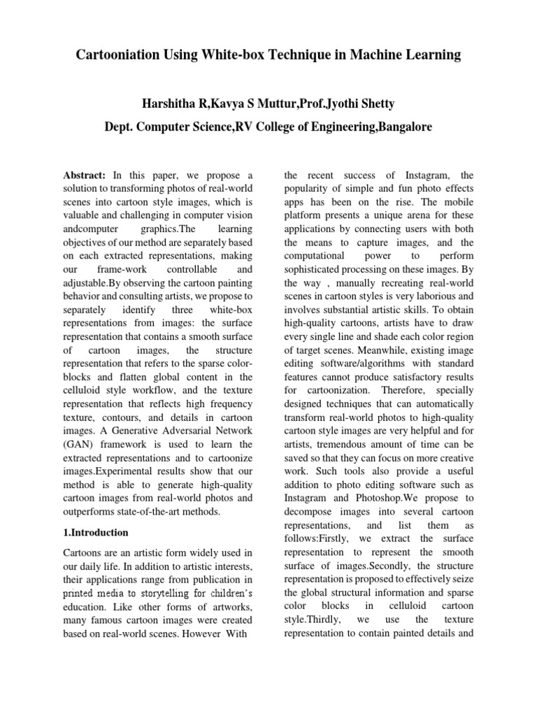 White-Box Cartoonization Framework | PDF | Image Segmentation | Cybernetics