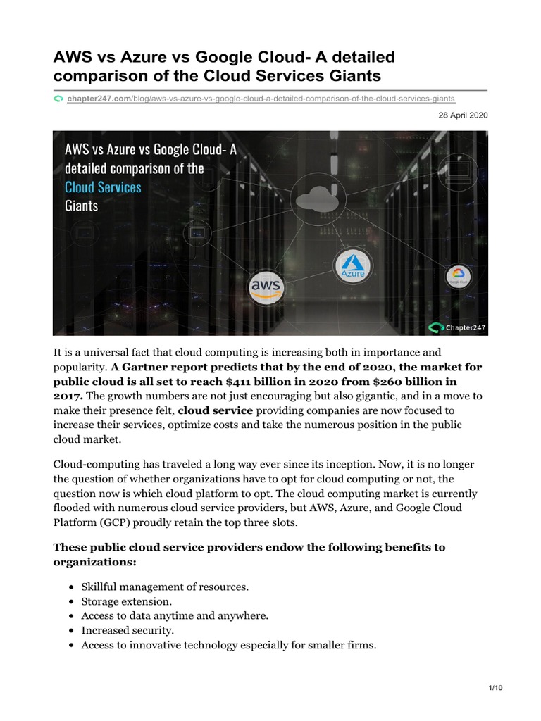 AWS, Azure, and Google Cloud Comparison | PDF | Amazon Web Services ...