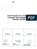 Test Procedure For Testing of Cryogenic Valves Based On BS 6364, API 598