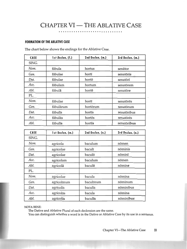 Nouns and Case Uses - The Ablative | PDF