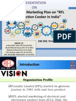 International Marketing Plan On "RFL Vision Induction Cooker in India"