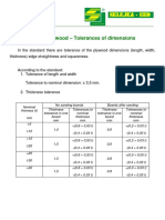 EN 315 Plywood - Tolerances of Dimensions