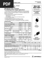 Switchmode BUL146 BUL146F : NPN Bipolar Power Transistor For Switching Power Supply Applications