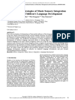 Study On The Strategies of Music Sensory Integration Course For Children's Language Development