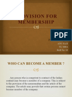 Provision For Membership Anu