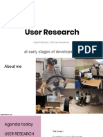 User Research: at Early Stages of Development