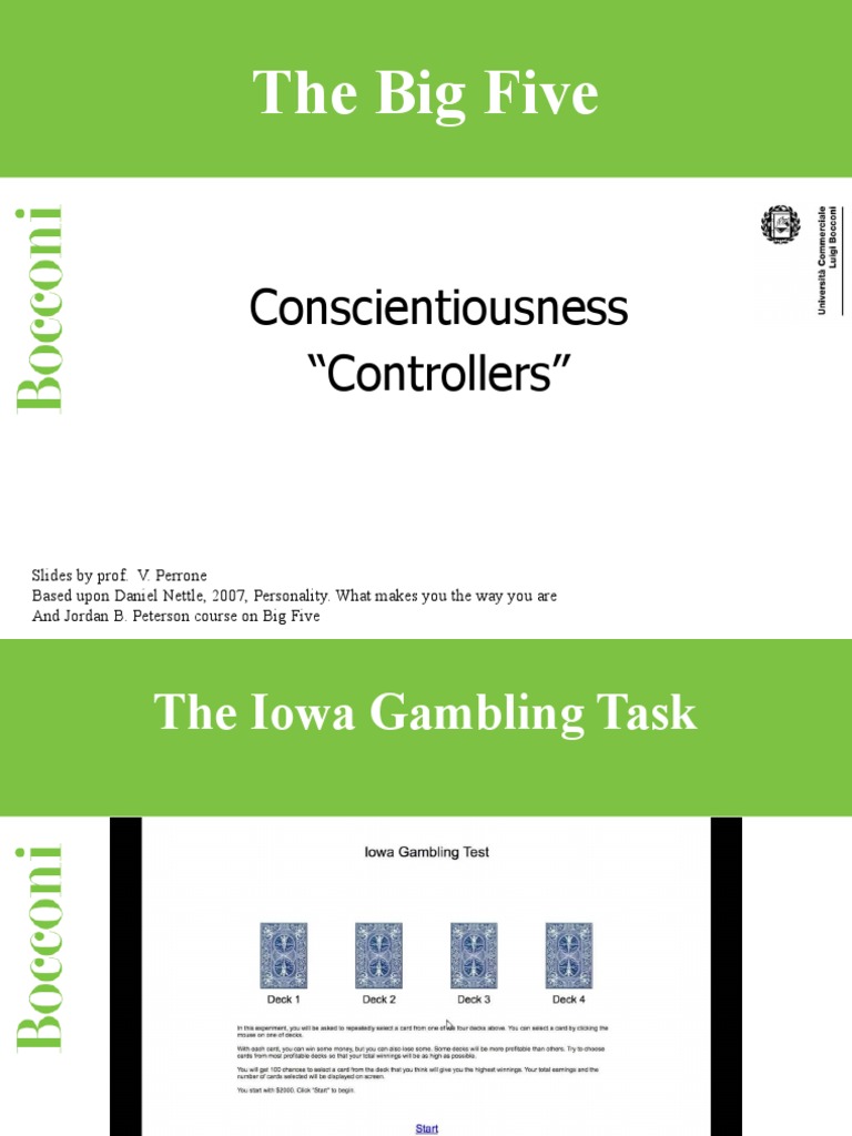 Understanding Conscientiousness and Behavior | PDF | Impulsivity ...