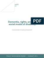 Dementia, Rights, and The Social Model of Disability: A New Direction For Policy and Practice?