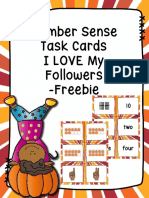 Number Sense Task Cards I Love My Followers - Freebie